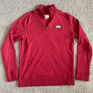 Southern Tide The Skipjack Quarter Zip Arkansas Razorbacks University Sweater